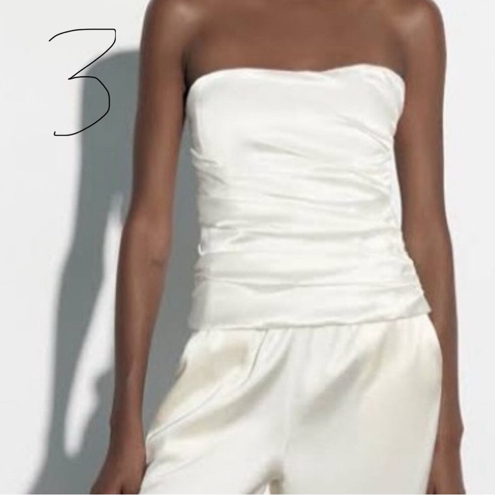Elegant White Strapless Top